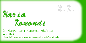 maria komondi business card